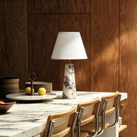 Lampe de table sans fil en marbre naturel de luxe, moderne et minimaliste, LED rechargeable sur batterie pour chambre, salon, bureau, décoration intérieure