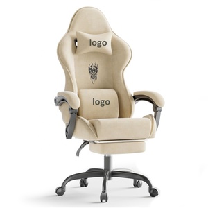 Chaises de jeu d'ordinateur confortables bleues chaise de <span class=keywords><strong>bureau</strong></span> ergonomique PC <span class=keywords><strong>Gamer</strong></span> chaises de massage de jeu vidéo en tissu avec <span class=keywords><strong>repose</strong></span>-pieds - Product Image 2