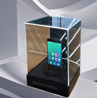 Présentoir de téléphone portable en acrylique transparent-Support de téléphone portable rotatif pour exposition