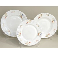 Set Perlengkapan Makan Kaca Opal Tahan Panas LBXHP 18 PCS, Set Peralatan Makan Kaca Opal Putih Susu Tahan Panas, Piring Kaca Opal
