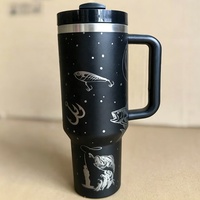 Vaso Térmico de Acero Inoxidable 304 de Gran Capacidad (40oz), Color Sólido Simple, Portátil, con Asa y Tapa con Pajita Nueva