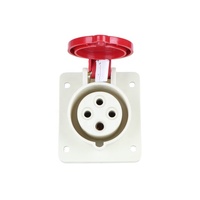 Prise industrielle inclinée à montage sur panneau ZNG-414, 4 broches, 380V, 16A, prise industrielle dissimulée inclinée