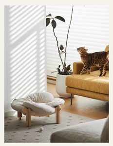 Pétalos suave y cómoda versión oceánica de madera abedul cama para mascotas cama de gato para uso en la sala de estar - Product Image 6