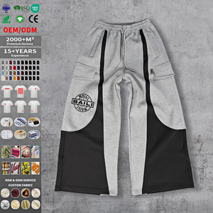 กางเกงขายาวทรงหลวมปักลายปะติดปะต่อแบบสั่งทำพิเศษสำหรับผู้ชาย - Product Image 1