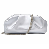 Sac de soirée classique plissé pour femme, pochette carrée polyvalente à bandoulière avec chaîne pour mariage, fête ou travail