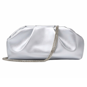 Women Classic Pleated Cloud Wedding Evening Bag Versatile Square Crossbody <b>Clutch</b> Purse with Chain for Party Work - Product Image 1