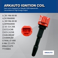 Bobine d'allumage haute performance ARKAUTO 22433-2428R A2819060000 UF808 pour NISSAN RENAULT SMART Fortwo W453 0.9T 1.0 1.2T 1.6 1.8