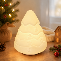 Lampada LED per Bambini a Forma di Orso Natalizio, Luce Notturna RGB Ricaricabile con Controllo Touch, Luce Calda, Timer 30 Minuti, per Uso sul Comodino