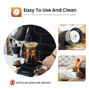 New 9 Pieces Premium Travel Case Arabic Coffee Kit with Pour Over Kettle Manual Grinder Hand Drip Coffee <b>Set</b> - Product Image 5