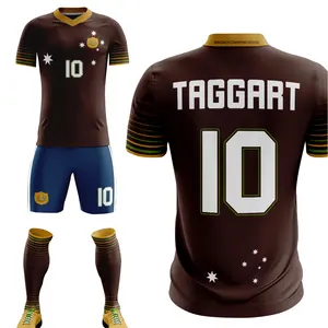 Maglia da Calcio Classica per Arbitro, Design Originale, Sublimazione <span class=keywords><strong>Claret</strong></span>, Manica Corta, Kit Personalizzato Arancione, Maglia Sportiva da Uomo - Product Image 1