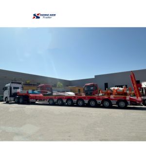 Heavy-Duty 7 8 trục 100-120 tấn Heavy-Duty thấp phẳng Trailer cho giao thông vận tải nặng, thấp phẳng/thấp giường bán xe tải Trailer - Product Image 1