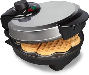 Pembuat Wafel Berbentuk Hati 5 "Pembuat Waffle Hati Anti Lengket"-untuk Pembersihan Mudah Setrika Waffler Elektrik