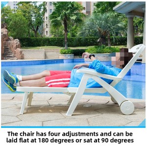 Chaise longue pliante en <span class=keywords><strong>plastique</strong></span> <span class=keywords><strong>de</strong></span> style européen pour l'extérieur, mobilier <span class=keywords><strong>de</strong></span> jardin, hôtel, piscine, plage, épaissie - Product Image 3