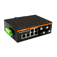 Commutateur Ethernet Gigabit industriel géré Tincam, 4 fibres SC monomodes 20 km + 6 ports RJ45, WEB VLAN QoS ERPS, rail DIN, DC12-57V