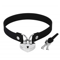 Vente en gros de colliers à clous tendance sexy punk gothique en forme de cœur et de clé Collier ras du cou en cuir velours de couleur unie