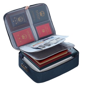 Travel Storage Bag Waterproof Zippered Organizer For Passports Files And <b>Documents</b> With Combination Lock Trip Use - Product Image 5