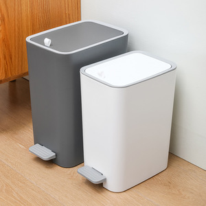 Foot Operated Trash Can 8L Rectangular Pedal <b>Bin</b> For Kitchen Bathroom Indoor Use - Product Image 1