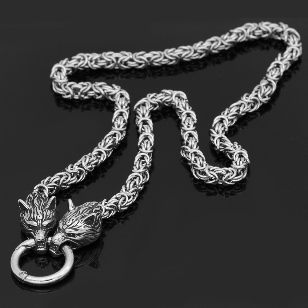 Collana uomo acciaio, catena in acciaio inox, maglia spiga, idea re