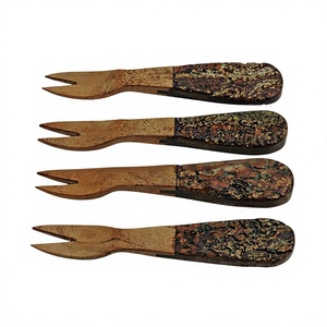 Fournitures de table décoratives de meilleure qualité pour fête de mariage, ensemble de couverts imprimés, vaisselle en résine naturelle, ensemble de couverts - Product Image 1