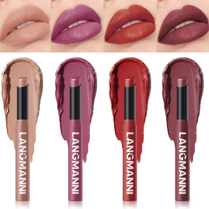LANGMANNI Lápiz Labial Mineral Vegano Mate de 12 Colores, Resistente al Agua, Larga Duración, Antiadherente, Tinte Labial Rojo Terciopelo, Cosmético - Product Image 5