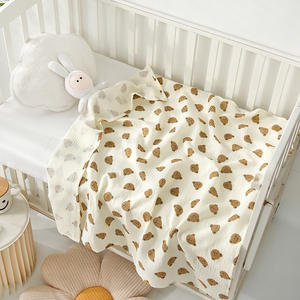 Étiquette personnalisée mousseline douce bambou gaze de coton tissu Wrap bébé tenir couverture de couette couverture <span class=keywords><strong>nouveau</strong></span>-<span class=keywords><strong>né</strong></span> bébé emmailloter couverture - Product Image 5