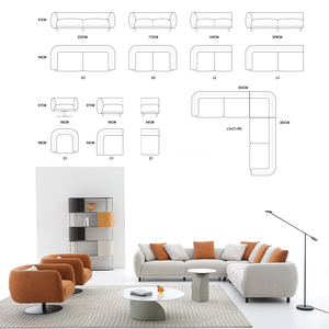 Sofás Seccionales Modulares Blancos Personalizables, Muebles de Diseño Cómodos, Sofá Esquinero Extensible con Chaise Longue para Sala de Estar - Product Image 2
