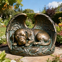 D&Z Art Group - Estatuas de Bronce Creativas, Estatuas de Animales de Dibujos Animados para Decoración de Jardín, Estatuas de Perros Ángeles para Lápidas Conmemorativas
