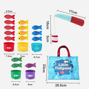 Jeu de pêche en tissu Montessori, jouet éducatif précoce, jouet de puzzle de comptage pour bébé, gobelets imbriqués avec sac de rangement - Product Image 5