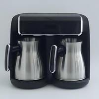 Machine à café turque double tasse, automatique, électrique, en acier inoxydable, avec contrôle de la température à 360 degrés, pour hôtel
