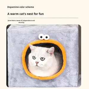 <strong>Cat</strong> <strong>Climbing</strong> <strong>Frame</strong> &amp; House Villa Integrated Large Four Seasons Velvet Density Board Minimalist <strong>Cat</strong> Scratching Post Shelf - Product Image 3