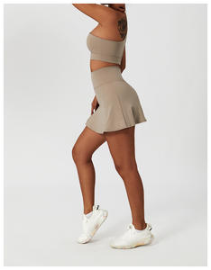 2024 kustom Logo seksi satu bahu pakaian olahraga wanita kebugaran pakaian olahraga Yoga pakaian tenis Set rok - Product Image 5