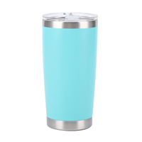 Mug Perjalanan Vakum Terisolasi Dinding Ganda 20oz Warna-Warni Kustom, Ramah Lingkungan, Gaya Amerika, Tutup Kaca Anti Bocor, Bahan Stainless Steel