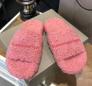 Pantuflas Bordadas de Diseñador <span class=keywords><strong>para</strong></span> <span class=keywords><strong>Mujer</strong></span> Diapositivas de Piel <span class=keywords><strong>Balenciaga</strong></span> Zapatos de Casa Cálidos de Invierno <span class=keywords><strong>para</strong></span> Interiores - Product Image 4