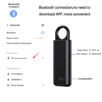 Échantillon gratuit SOS 130Db Envoi automatique de l'emplacement aux contacts d'urgence Alarme de défense personnelle Alarme de sécurité personnelle d'urgence
