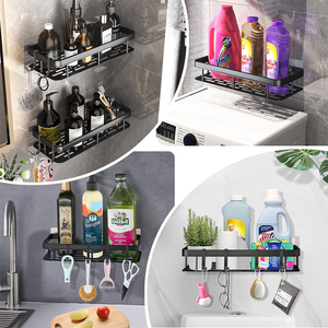 Wholesale <strong>Shower</strong> Caddy Corner Storage Shelf Wall Mounted Self Adhesive <strong>Kitchen</strong> Corner Racks Bathroom Double Shelves - Product Image 4