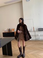 Nouvelle Arrivée 2026 – Manteau court en vison importé pour femme, coupe ample, veste en fourrure à manches chauve-souris, couleur naturelle, fabriqué à partir de peaux de vison entières