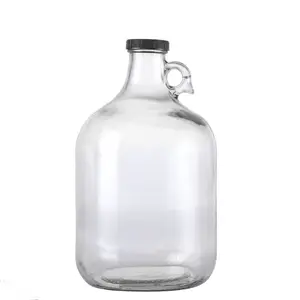 In Stock One Gallon Empty Clear Glass Growler 4liter Glass Jug With Handle