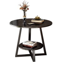 Mode italienne moderne Petit espace Cadres en métal Centre en bois Canapé circulaire Table basse latérale d'angle