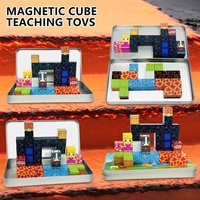 TrendingToddlers 45Pcs Portable Mine Craft Cube Magnétique En Plastique Voyage Ensembles Enfants Tige Mini Bloc De Construction Magnétique pour Enfants