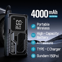 New Design ABS Mini Automatic Large LED Display 12V Fast Inflate Portable Car Tyre Air Compressor Wireless Tire Inflator
