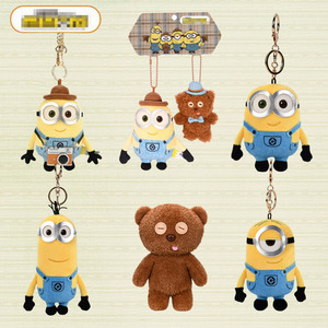 Phổ Studios <span class=keywords><strong>Minion</strong></span> Búp Bê Despicable Mặt Dây Chuyền Tim Gấu Búp Bê Sang Trọng Keychain Túi Mặt Dây Chuyền Nữ - Product Image 1