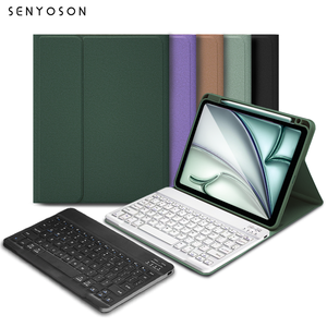 Syx Tùy Chỉnh Bàn Phím Không Dây Trường Hợp Đối Với <span class=keywords><strong>iPad</strong></span> Pro 11 2024 M4 Đầy Màu Sắc PU Da Trường Hợp Máy Tính Bảng Với Từ Bàn Phím Bút Chì Chủ - Product Image 2
