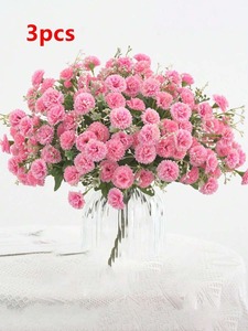 3pcs Silk Carnation Artificial <strong>Flowers</strong> Bridal Bouquet Room Decor Autumn Decoration Centerpiece <strong>Vase</strong> Filler Home Decor New Year - Product Image 4
