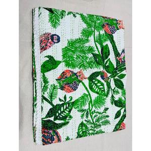 Cotton Kantha <b>Quilt</b> Bedspread Featuring Hand Block Printed Design And Cozy Construction For Bedroom Living - Product Image 6