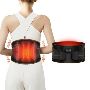 Massageador de cintura para terapia de luz vermelha infravermelha distante, aquecedor de grafeno e descompressão, alívio de dor nas costas com massagem vibratória elétrica