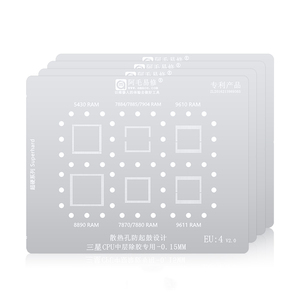 แผ่นสเตนซิลเหล็กสำหรับรีบอล BGA ยี่ห้อ Amaoe สำหรับซ่อมซีพียู <span class=keywords><strong>Samsung</strong></span> <span class=keywords><strong>Exynos</strong></span>/ซ่อมลอกกาวซีพียูชั้นกลาง - Product Image 1