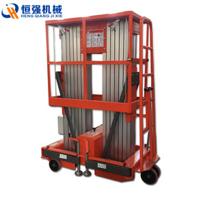 Elevador vertical de mástil de aleación de aluminio Hengqiang, eléctrico, de 10m/12m, con cesta de 0.68x0.69m para uso en interiores. - Product Image 5