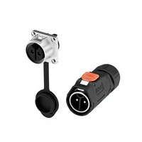 Connecteur d'alimentation aéronautique MJ24-3P à déconnexion rapide, prise à montage sur panneau, personnalisable, en laiton plaqué or, avec boîtier PA