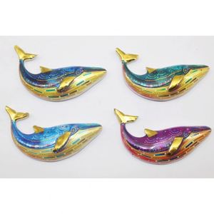 Tiny Animal Theme Ornament Figurines Hand Painted Dolphin Mold Souvenirs Resin <b>Crafts</b> Home Decor Business Gifts Model Pattern - Product Image 6