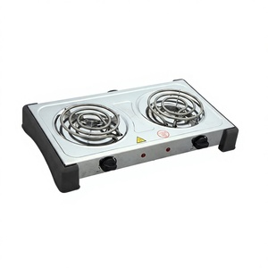Plaque chauffante électrique double 2000W en acier inoxydable, cuisinière portable à double brûleur de 150 mm, température réglable sur 5 niveaux, cuisinière de cuisine - Product Image 4